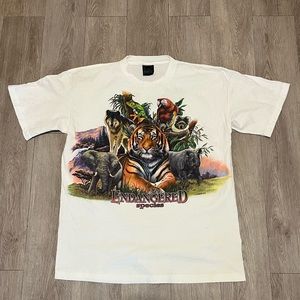 Vintage Front And Back Endangered Species Animal Shirt XL Vintage Habitat Tag